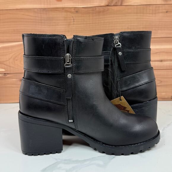 Harley Davidson LaLanne Double Strap Black Motorcycle Boots D84711 Women's 7.5 M - Picture 13 of 14